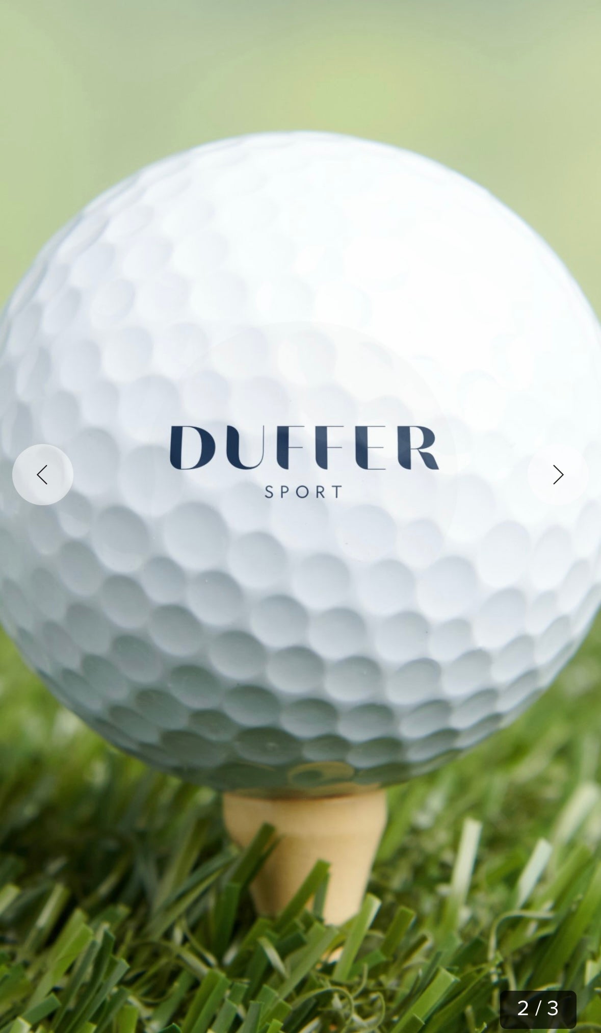 Set of three Duffer golf balls